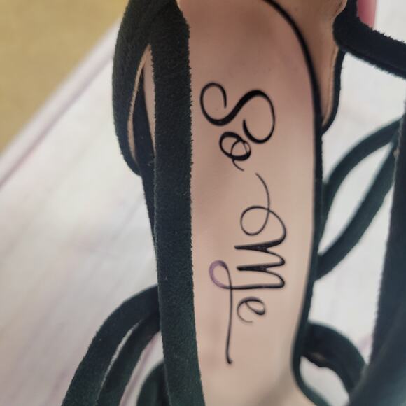 So Me Dark Green Strappy 4in Stiletto High Heels Size 6 - Picture 8 of 8